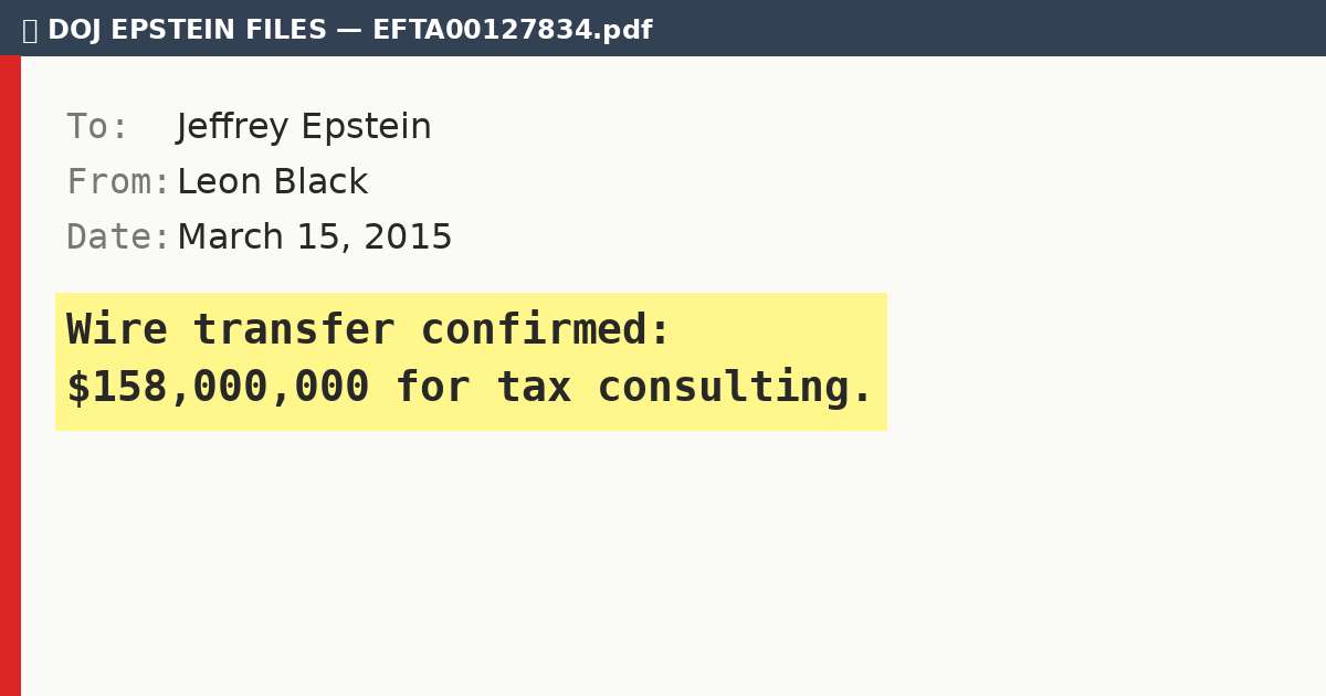 DOJ files reveal Apollo CEO Leon Black paid Epstein $158 million for tax advice
